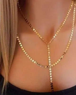 Złoty naszyjnik chain długi multi 