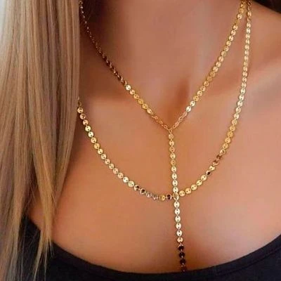 Złoty naszyjnik chain długi multi 